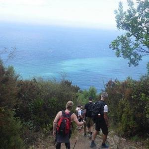 Vandrar ner mot kusten i Cinque Terre