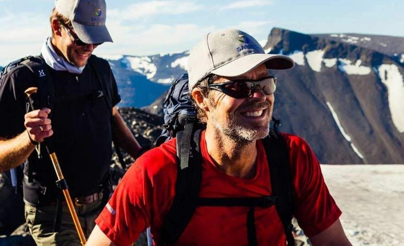 Glada vandrare på Kebnekaise Våra deltagare njuter av utsikten från Kebnekaise