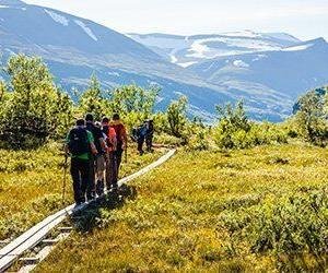 Vandring i de norrländska fjällen mot Kebnekaise