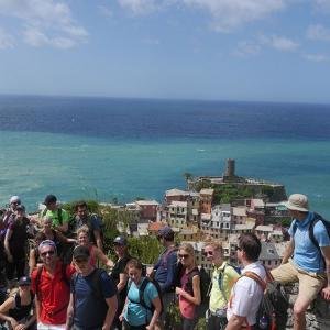 Gruppbild vid cinque terre