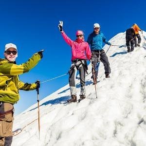 Lyckliga vandrare på glaciär | Kebnekaise